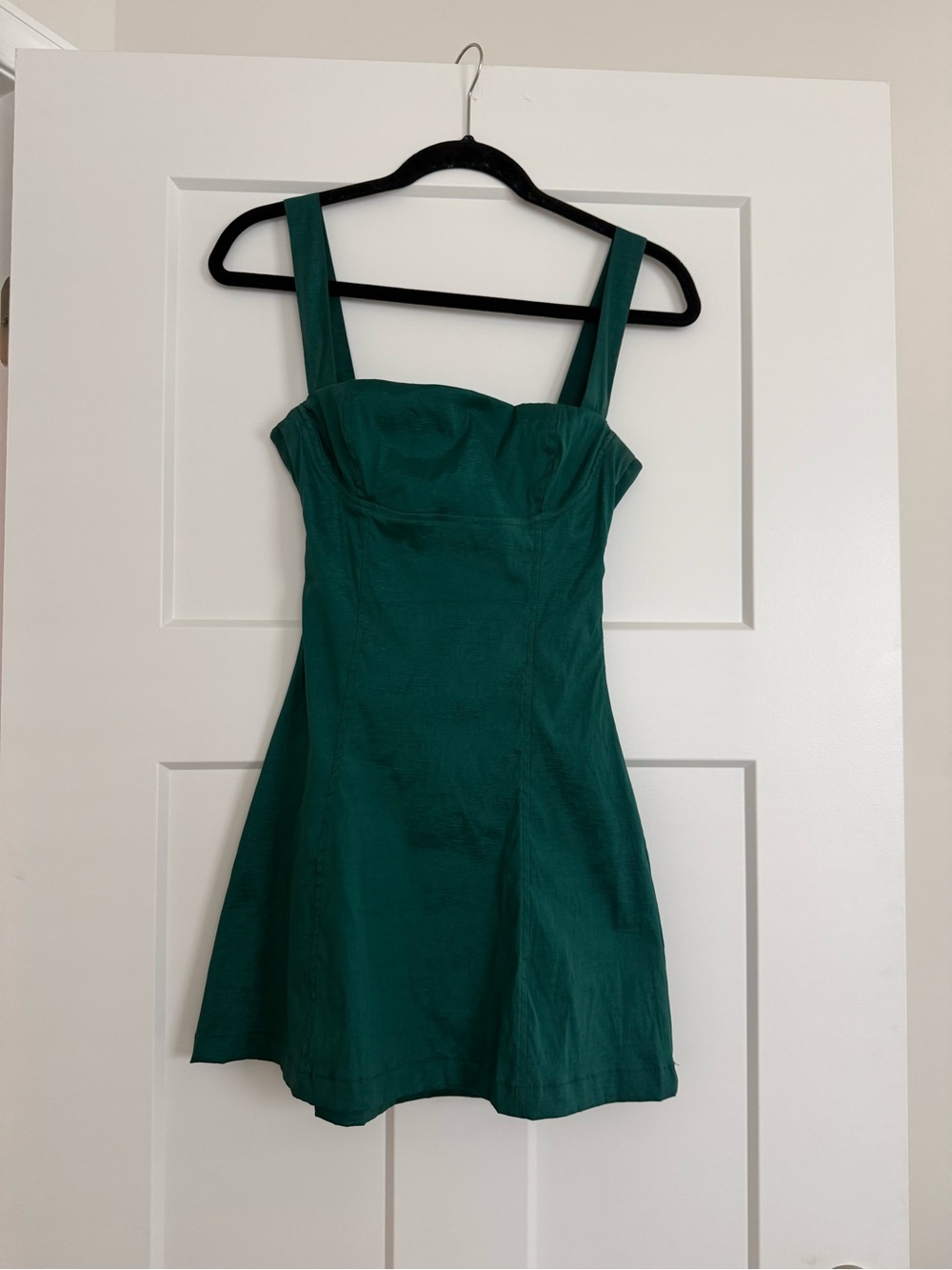 Lucy in the Sky Green Square Neck Mini Bow Open Back Dress